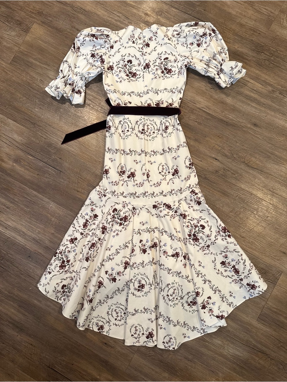 NWOT ANTONIO MELANI x Nicola Bathie Emilia Floral Print Drop Waist Dress Sz 2 - Picture 4 of 9